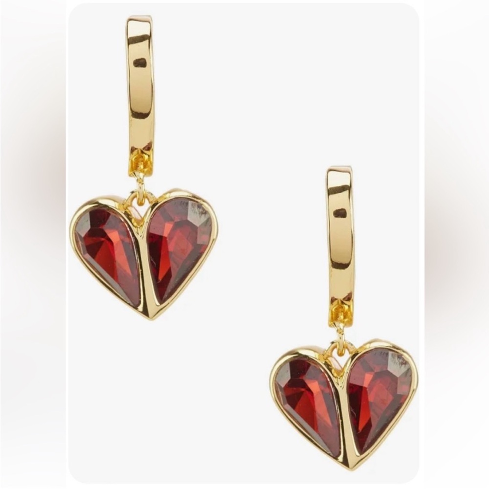 Kate Spade ♠️ Rock Solid Heart Huggies Earrings - Picture 6 of 9
